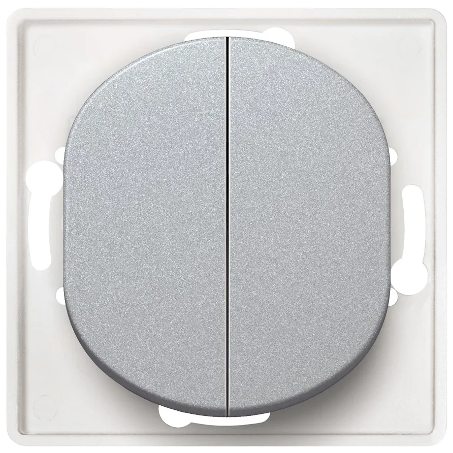 Φωτογραφία προϊόντος: EON E6072.S Alternative switch double without cover frame, silver
