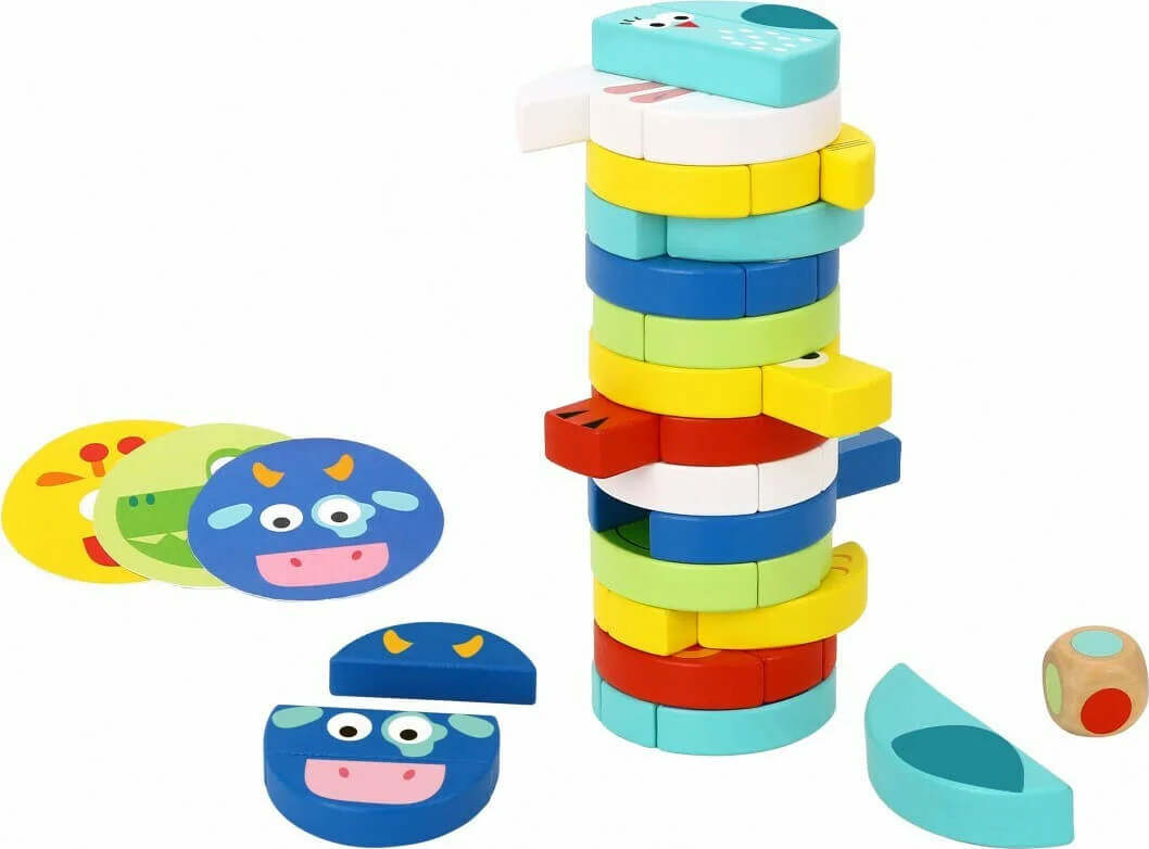 Φωτογραφία προϊόντος: Tooky toys ξύλινο παιχνιδι πύργος στοίβαξης .