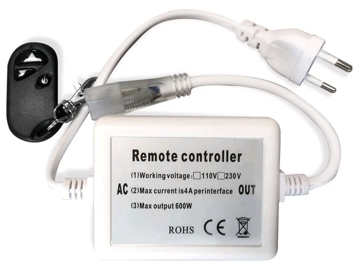 Φωτογραφία προϊόντος: Avide LED Ταινία 220V 600W Ντίμερ 5050 SMD RF Τηλεχειριστήριο και Controll