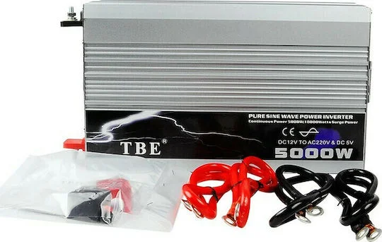 Φωτογραφία προϊόντος: TBE TBE Inverter Αυτοκινήτου Καθαρού Ημιτόνου 5000W για Μετατροπή 12V DC σε 220V AC