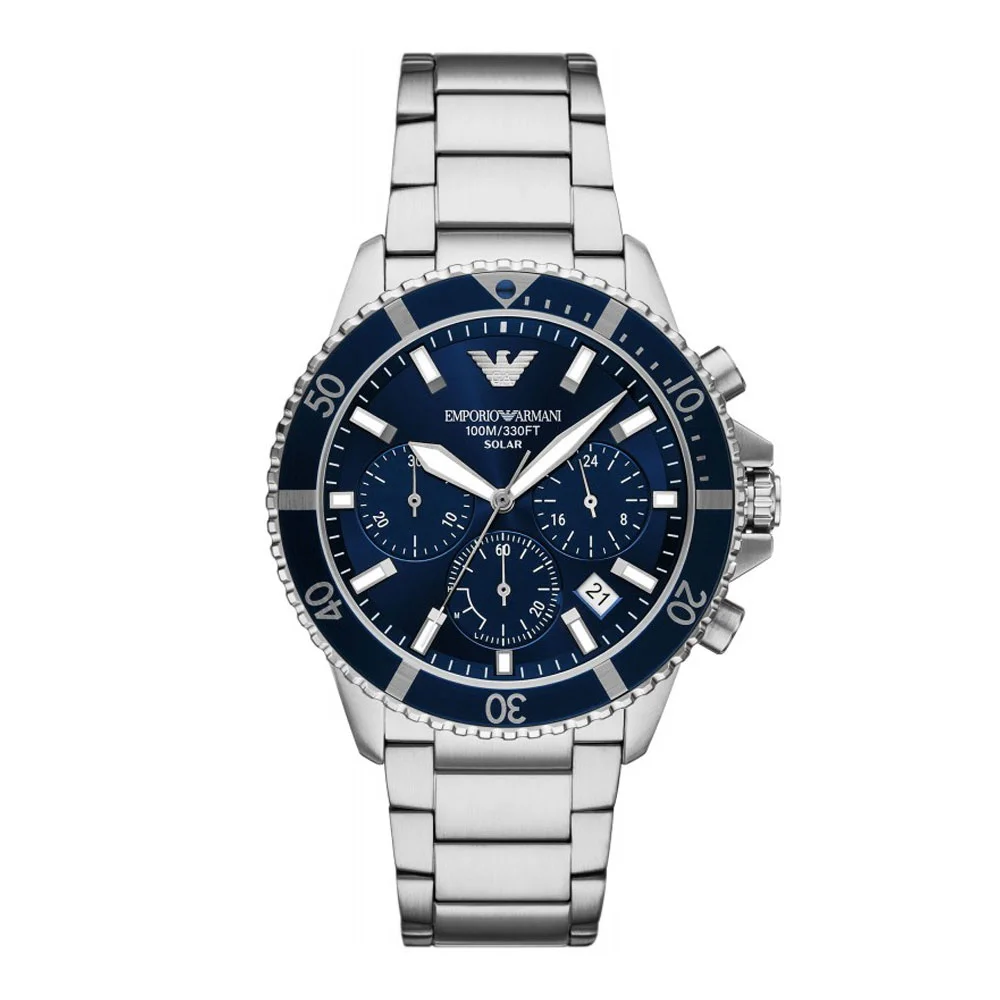Φωτογραφία προϊόντος: EMPORIO ARMANI World Explorer Solar Chronograph Stainless Steel Bracelet AR11681