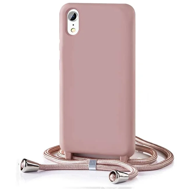 Φωτογραφία προϊόντος: Θήκη Orso Soft TPU Κορδόνι Dusty Rose iPhone XR