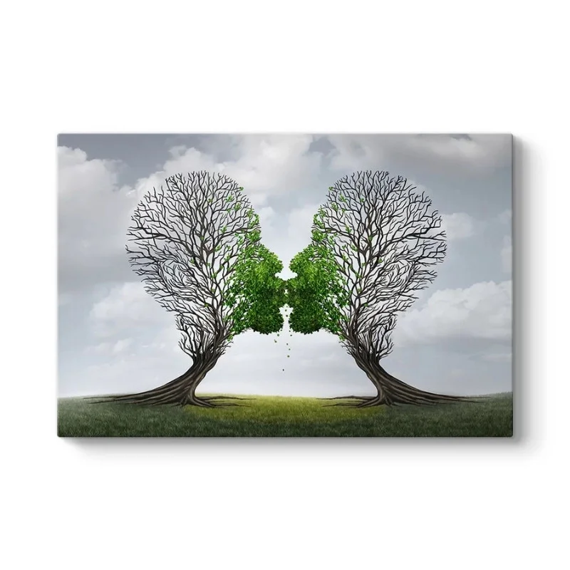 Φωτογραφία προϊόντος: Πίνακας σε καμβά "Trees Growing With Love" Megapap ψηφιακής εκτύπωσης 100x70x3εκ.