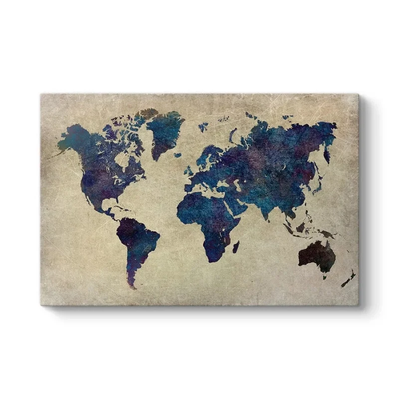 Φωτογραφία προϊόντος: Πίνακας σε καμβά "World Map" Megapap ψηφιακής εκτύπωσης 125x80x3εκ.