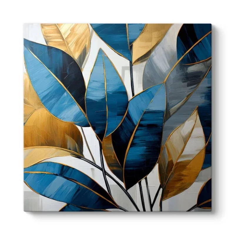 Φωτογραφία προϊόντος: Πίνακας σε καμβά "Botanical Leaves" Megapap ψηφιακής εκτύπωσης 100x100x3εκ.