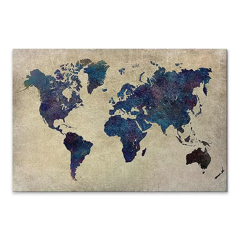 Φωτογραφία προϊόντος: Πίνακας σε καμβά "World Map" Megapap ψηφιακής εκτύπωσης 75x50x3εκ.