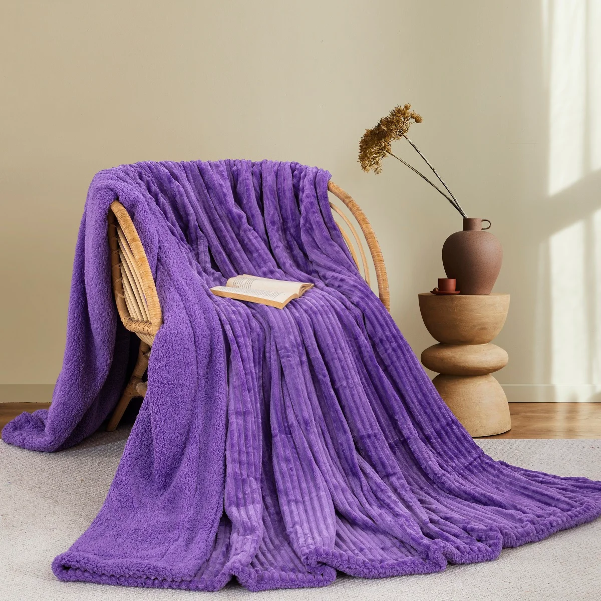 Φωτογραφία προϊόντος: ΚΟΥΒΕΡΤΑ FLEECE/SHERPA 220X240 ADAM HOME (400) PURPLE(73)