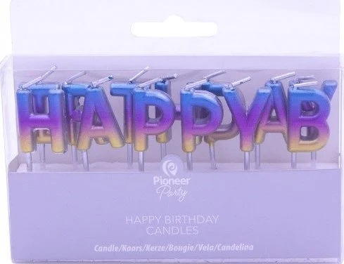 Φωτογραφία προϊόντος: Party Κεριά Happy Birthday Set Rainbow Ombre (015823)