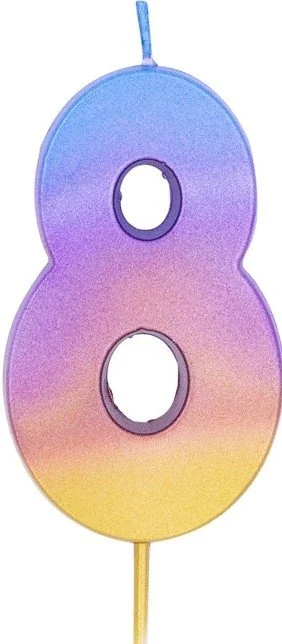 Φωτογραφία προϊόντος: Party Κερί No8 Rainbow Ombre (015848)