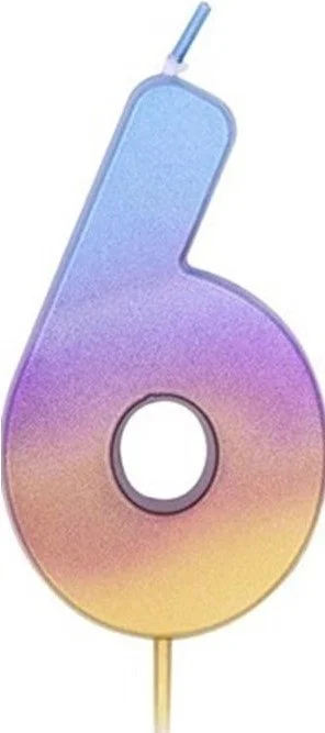 Φωτογραφία προϊόντος: Party Κερί No6 Rainbow Ombre (015840)