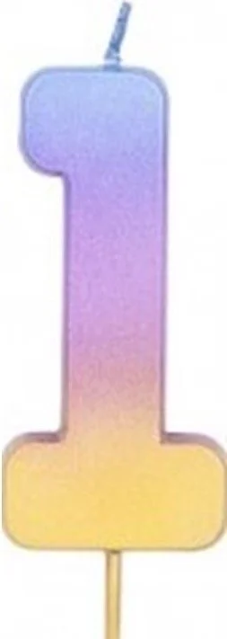 Φωτογραφία προϊόντος: Party Κερί No1 Rainbow Ombre (015825)