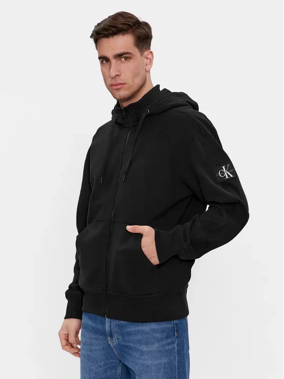 Φωτογραφία προϊόντος: Calvin Klein - Ανδρική Ζακέτα Badge HWK Zip-Through με Φερμουάρ και Κουκούλα Regular Fit J30J324956-BEH Μαύρο