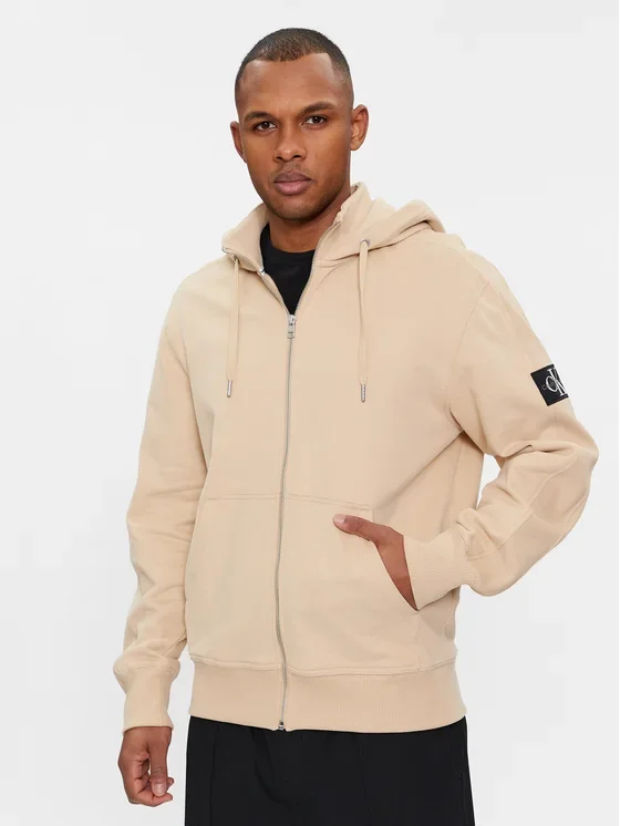 Φωτογραφία προϊόντος: Calvin Klein - Ανδρική Ζακέτα Badge HWK Zip-Through με Φερμουάρ και Κουκούλα Regular Fit J30J324956-ΑΑΤ Μπεζ