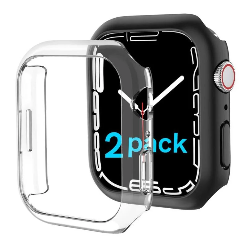 Φωτογραφία προϊόντος: Θήκη PC Ahastyle WG59 Apple Watch 7/ 8/ 9 41mm Ματ Διάφανο + Μαύρο (2 τεμ.)