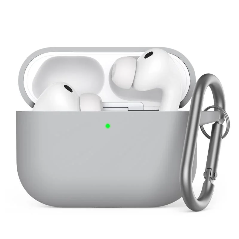 Φωτογραφία προϊόντος: Θήκη Σιλικόνης AhaStyle WG184 Apple AirPods Pro 3 Premium με Γάντζο Γκρι