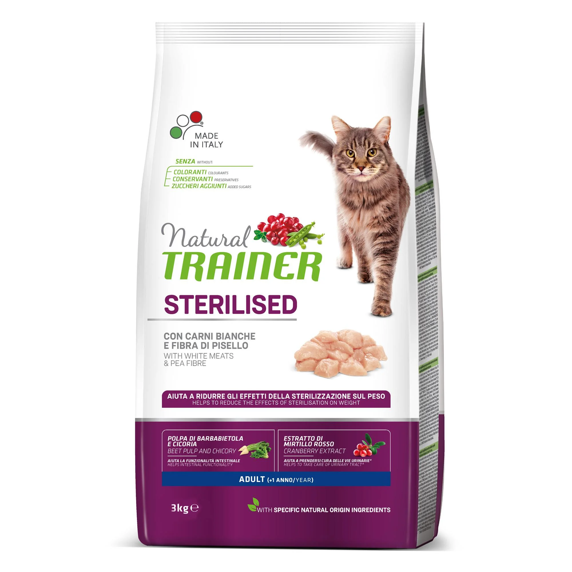 Φωτογραφία προϊόντος: Natural Trainer Adult Sterilised-White Meats 3KG