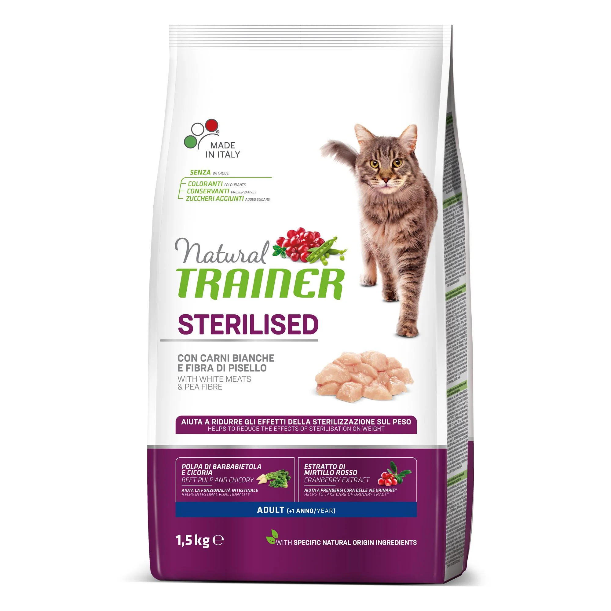 Φωτογραφία προϊόντος: Natural Trainer Adult Sterilised-White Meats 1.5KG