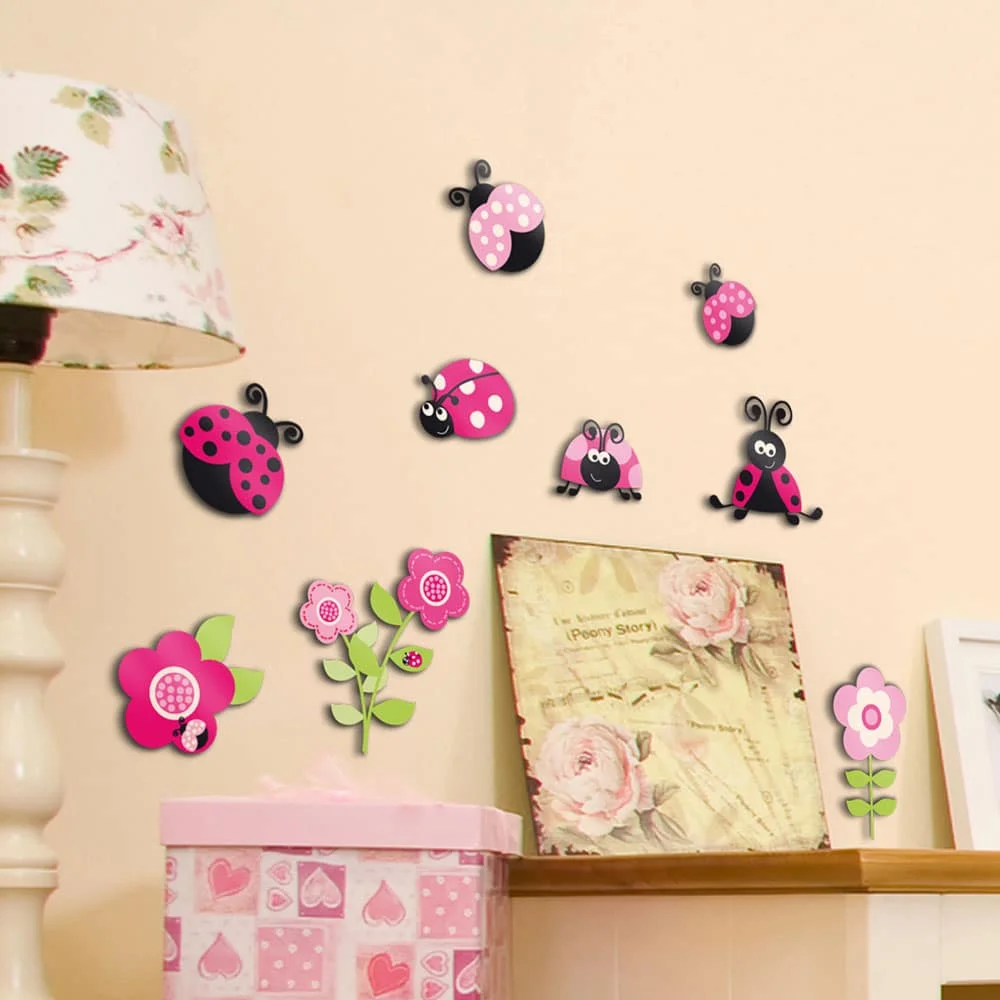 Φωτογραφία προϊόντος: Ango Pink Ladybugs αυτοκόλλητα 3 επιπέδων M (14506)
