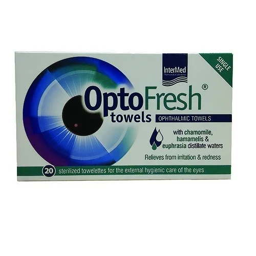 Φωτογραφία προϊόντος: Intermed Optofresh Towels, Αποστειρωμένα Οφθαλμομάντηλα, 20τμχ
