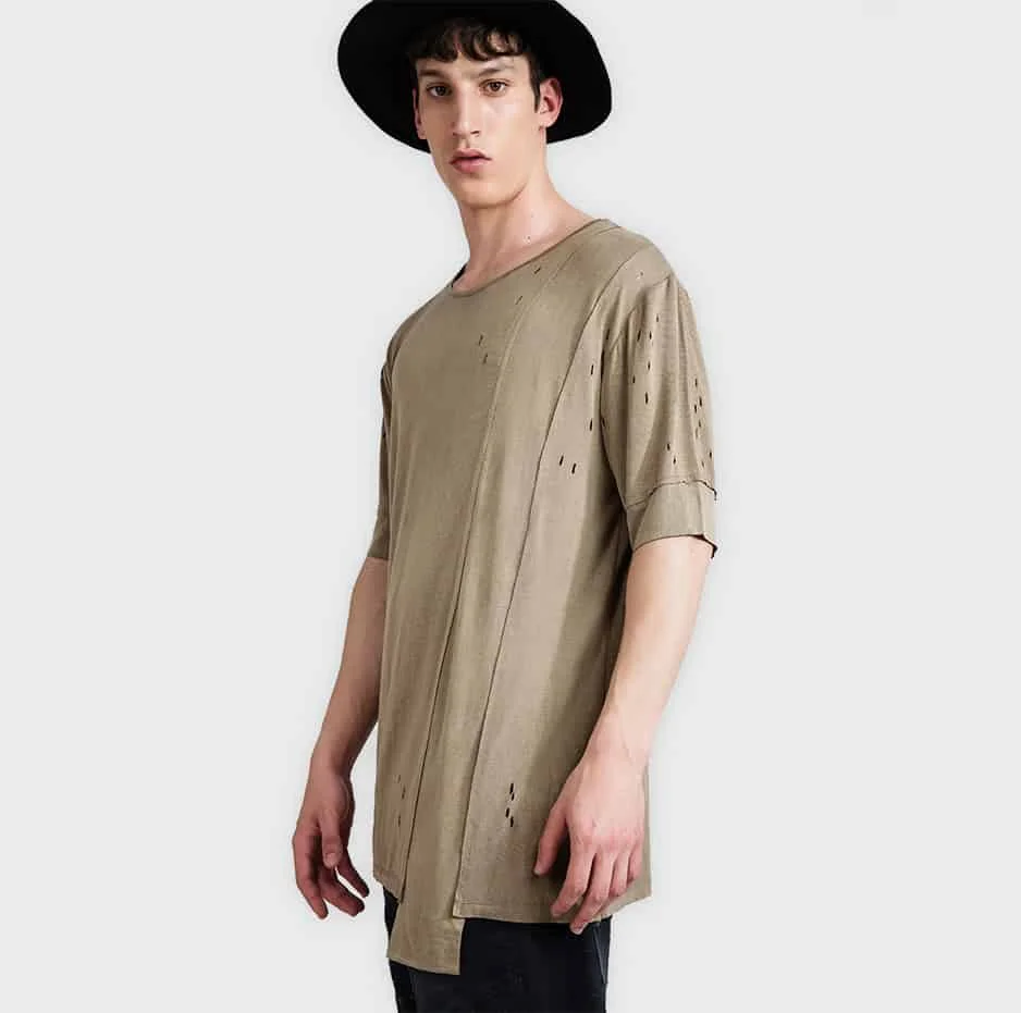 Φωτογραφία προϊόντος: Beige T-shirt with lazer cuts