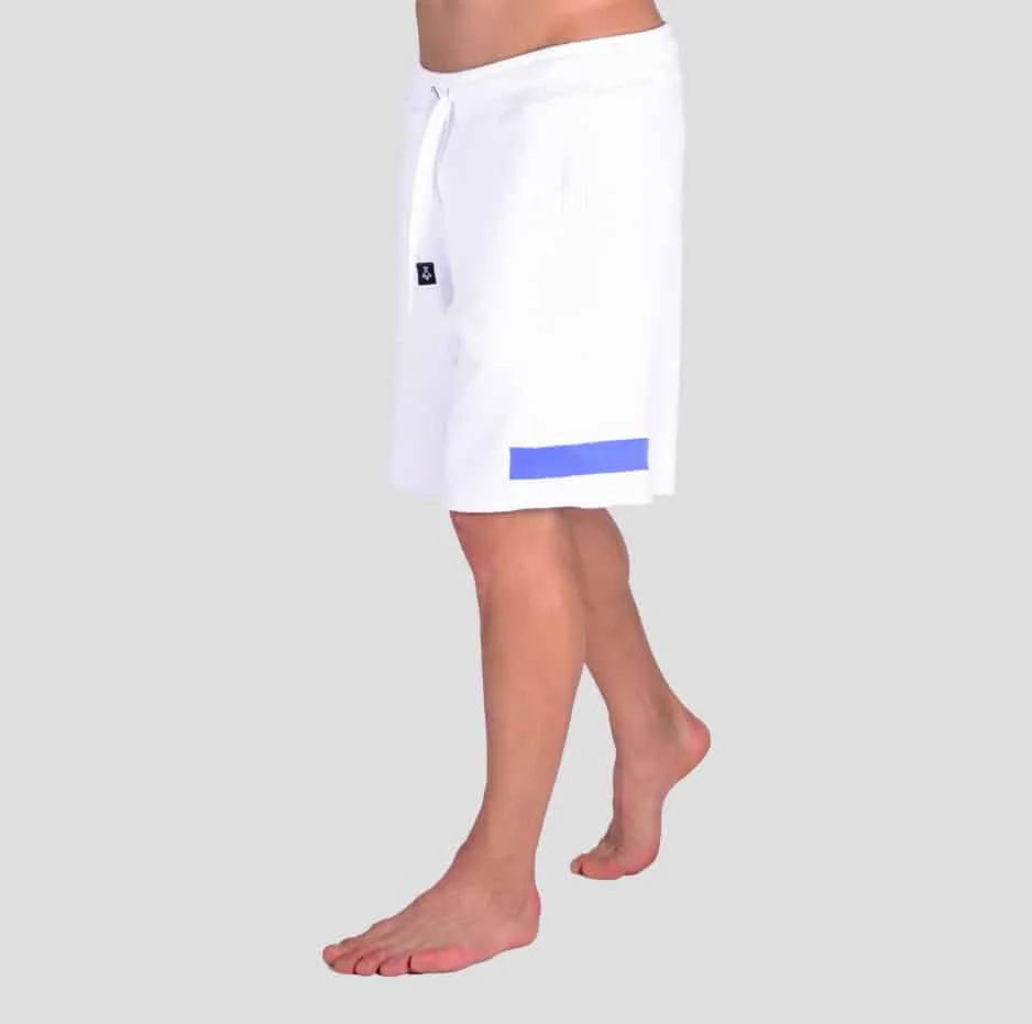 Φωτογραφία προϊόντος: White shorts with a blue rectangular pattern sideways