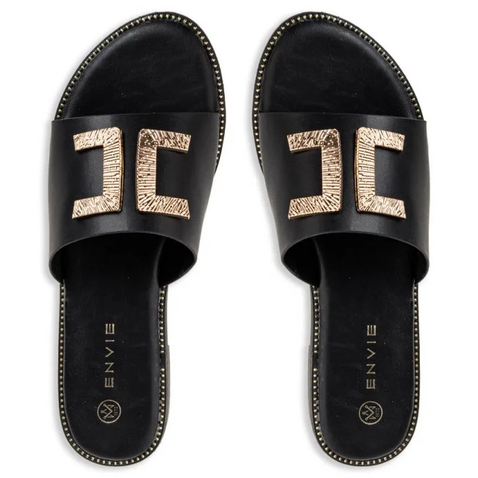 Φωτογραφία προϊόντος: ΓΥΝΑΙΚΕΙΑ ΣΑΝΔΑΛΙΑ FLAT SANDALS ENVIE ΜΑΥΡΟ