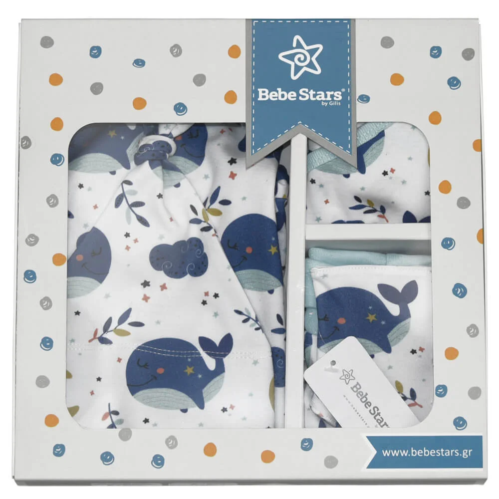 Φωτογραφία προϊόντος: Bebe Stars - ΣΕΤ ΔΩΡΟΥ 5ΤΜΧ. 6-9 WHALE - 3109-1