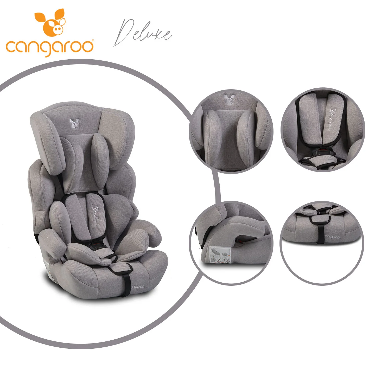 Φωτογραφία προϊόντος: CANGAROO - Baby car seat Deluxe light grey - 3801005150168