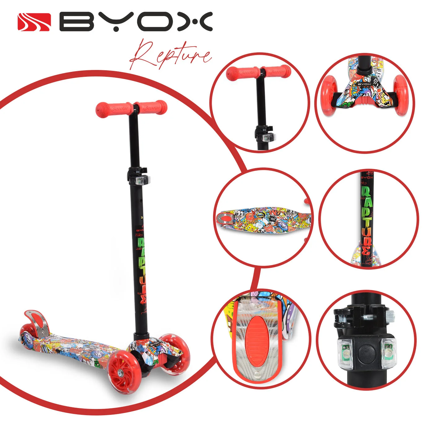 Φωτογραφία προϊόντος: BYOX - Scooter Rapture red - 3800146225230