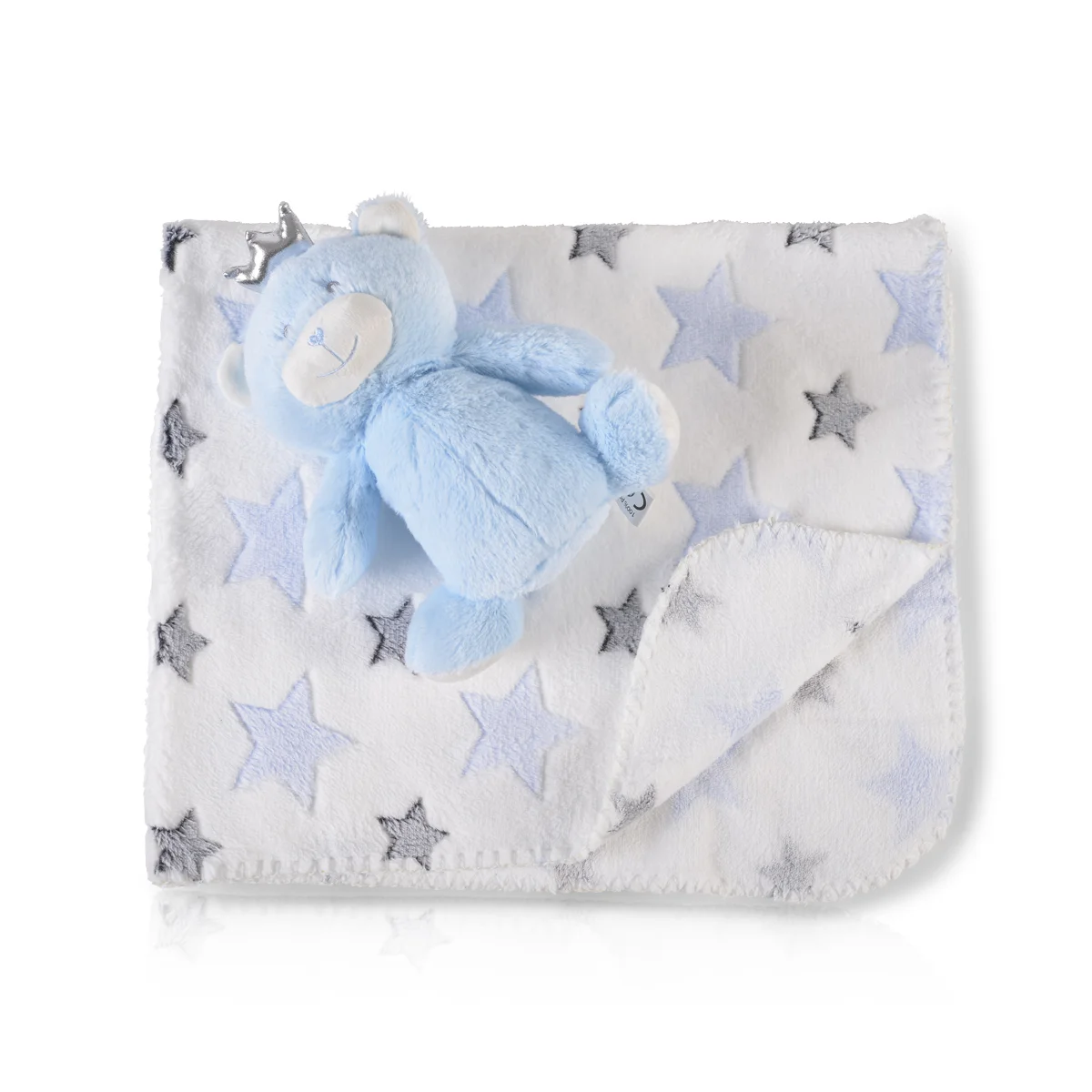 Φωτογραφία προϊόντος: CANGAROO - Baby blanket 90/75 cm with toy Blue bear - 3800146267544