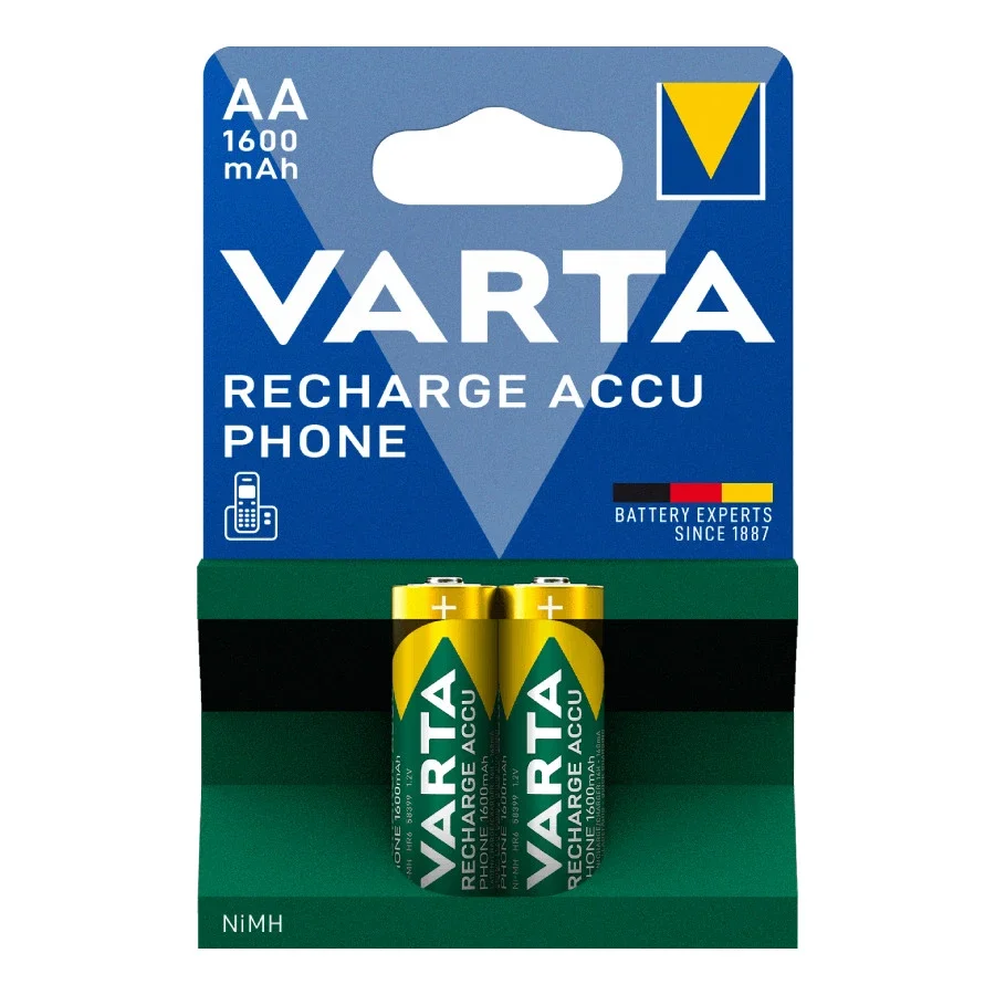Φωτογραφία προϊόντος: Varta Rechargeable Accu AA 1600mAh 1.2V Επαναφορτιζόμενες Μπαταρίες 2τμχ