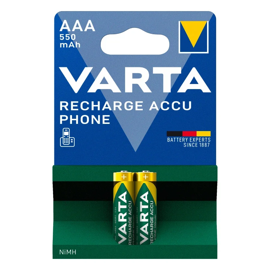 Φωτογραφία προϊόντος: Varta Rechargeable Accu AAA 550mAh 1.2V Επαναφορτιζόμενες Μπαταρίες 2τμχ