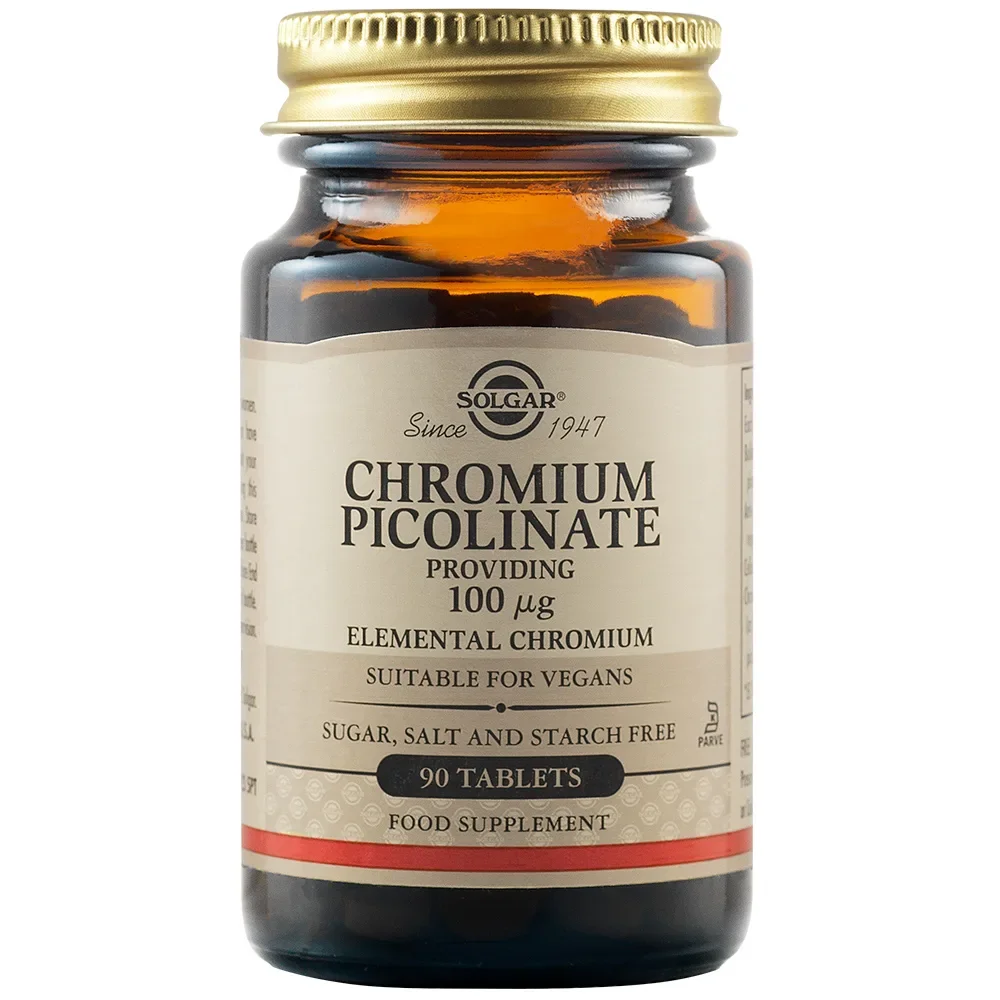 Φωτογραφία προϊόντος: Solgar Chromium Picolinate 100mg Συμπλήρωμα Διατροφής Με Χρώμιο Για Έλεγχο Του Σακχάρου & Μεταβολισμό Του Λίπους 90 Φυτικές Ταμπλέτες