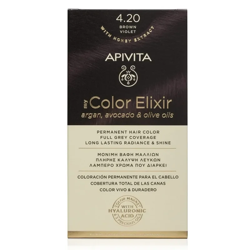 Φωτογραφία προϊόντος: Apivita My Color Elixir Μόνιμη Βαφή Μαλλιών No 4.20 Καστανό Βιολετί 50ml+75ml