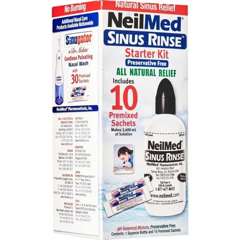 Φωτογραφία προϊόντος: NeilMed Sinus Rinse Starter Kit Σύστημα Ρινικών Πλύσεων 10 Φακελάκια