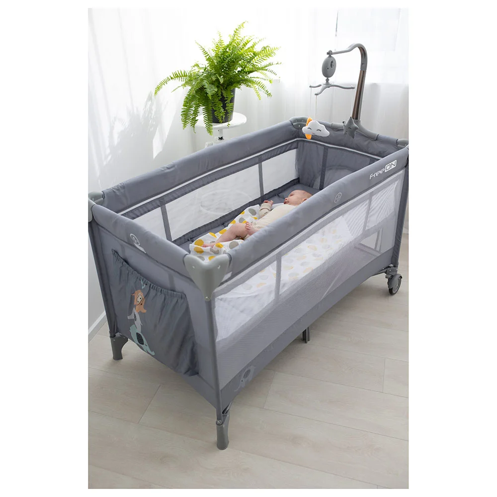 Φωτογραφία προϊόντος: Παρκοκρέβατο FreeON Travel cot 2 Layers 65x125 Elephants
