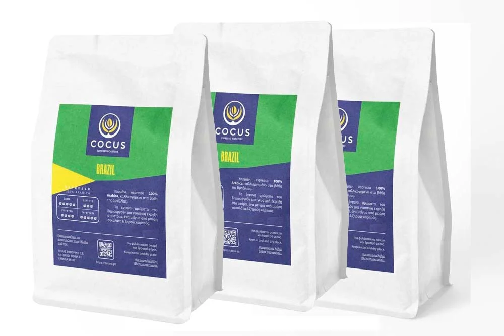 Φωτογραφία προϊόντος: Καφές Espresso COCUS Single Origin BRAZIL 3 x 0.35 kg Σε Κόκκους