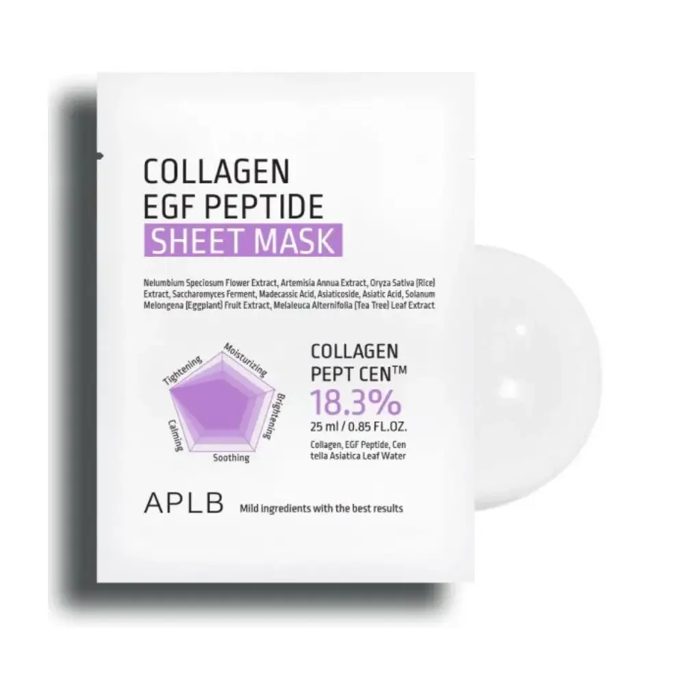 Φωτογραφία προϊόντος: APLB Collagen EGF Peptide Sheet Mask Μάσκα Σύσφιξης + Ενυδάτωσης Προσώπου 1pc/25ml