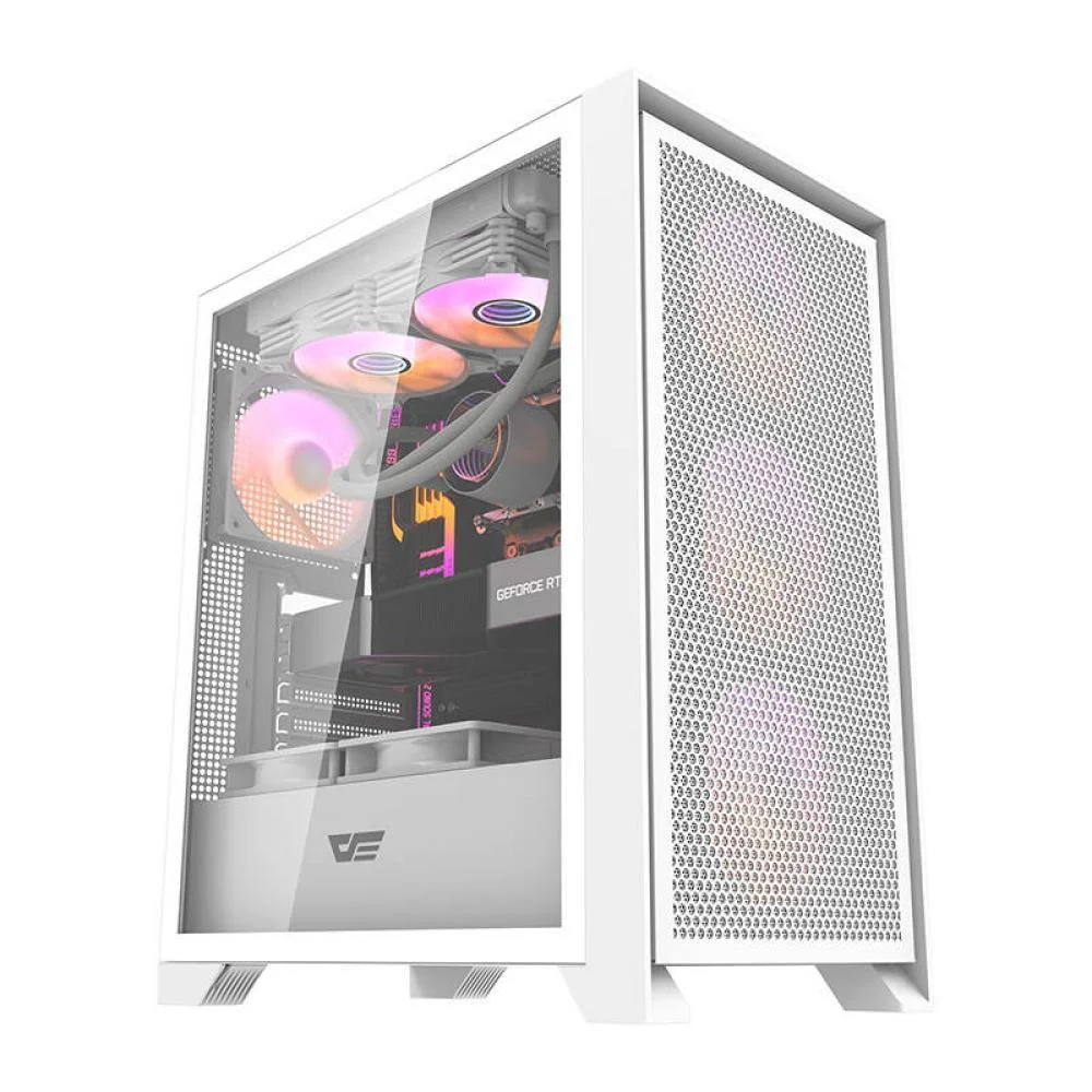 Φωτογραφία προϊόντος: Darkflash DRX70 MESH θήκη υπολογιστή (λευκή) + 4 ανεμιστήρες RGB