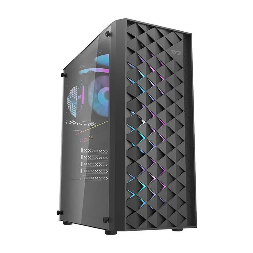 Φωτογραφία προϊόντος: Darkflash DK351 θήκη υπολογιστή (μαύρη) + 4 ανεμιστήρες RGB
