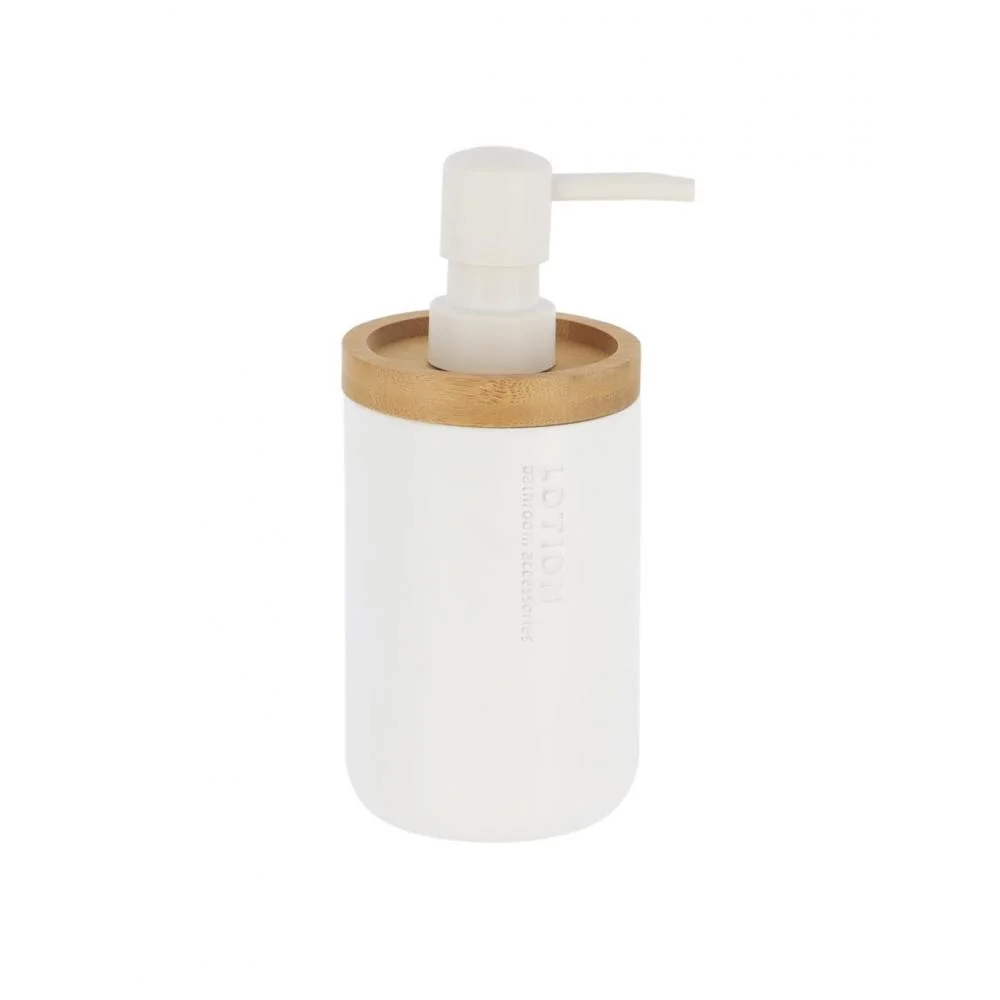 Φωτογραφία προϊόντος: Plastona Dispenser polyresin λευκό με bamboo 7.5x17.5cm