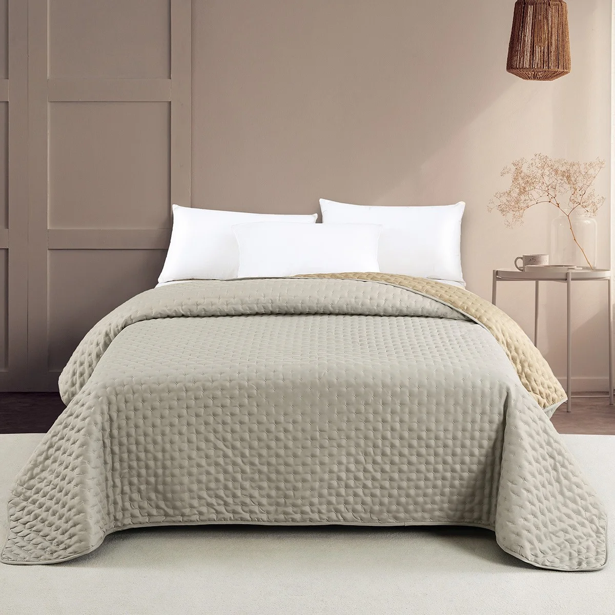 Φωτογραφία προϊόντος: Melinen Home Κουβερλι King Size Renzo Grey/Beige (260Χ240) 260X240