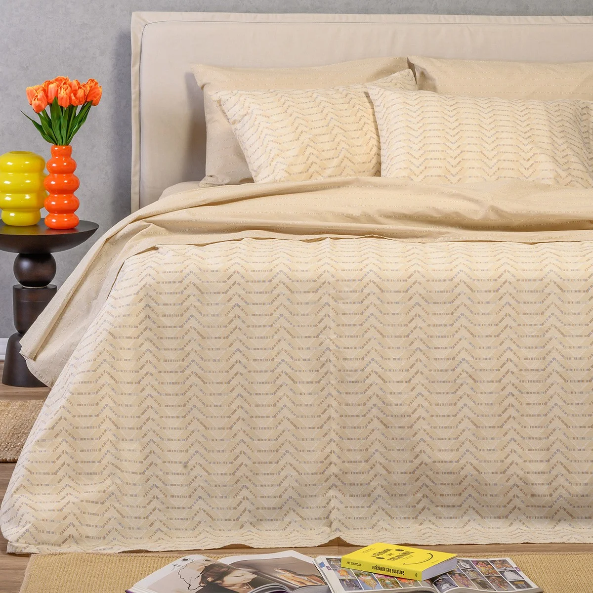 Φωτογραφία προϊόντος: Melinen Home Σετ Σεντονια King Size (Λ) Paris Ochre Ultra Line (180Χ200+32) 260Χ270