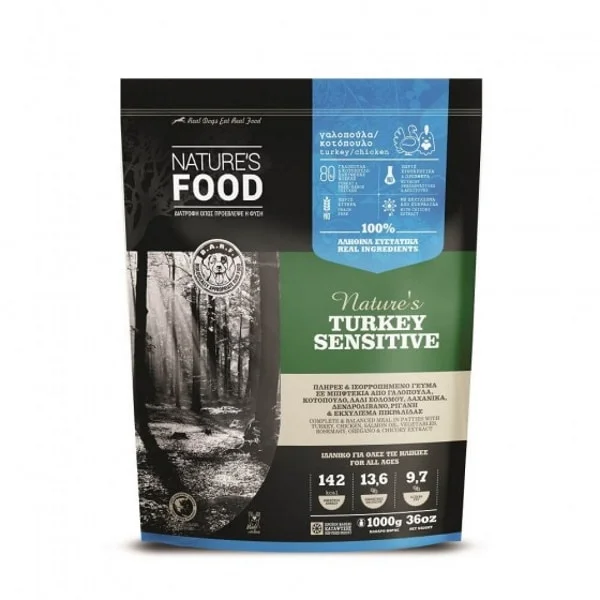 Φωτογραφία προϊόντος: Nature's Food Barf Turkey Sensitive Nature s Food - Μπιφτέκι 1kg