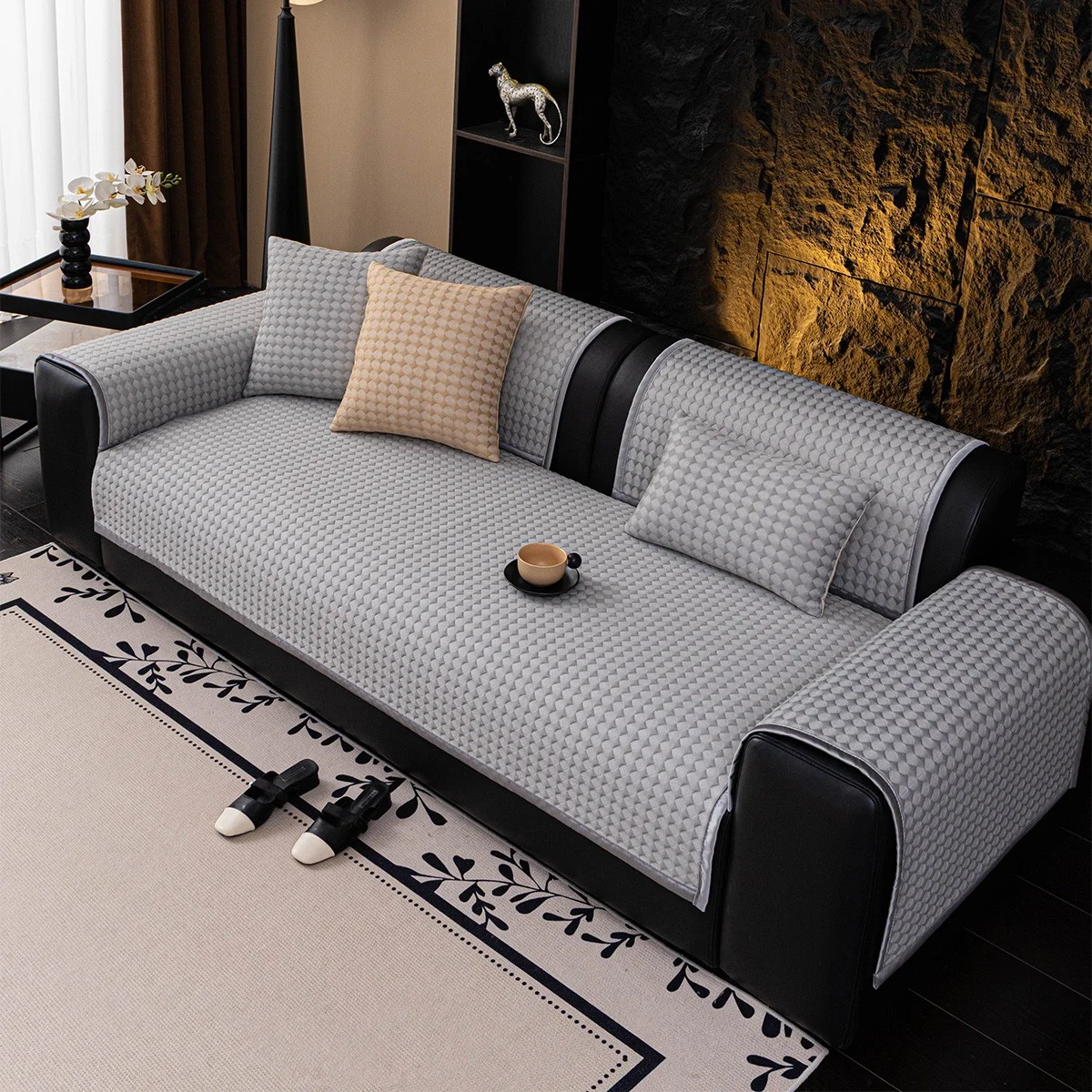 Φωτογραφία προϊόντος: Melinen Home Ανωστρωμα Καναπε Soleil Grey (90X180) 90X180