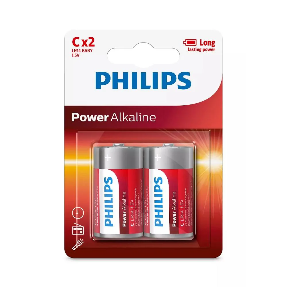 Φωτογραφία προϊόντος: Philips Power Αλκαλικές Μπαταρίες C 1.5V 2τμχ (LR14P2B/10) (PHILR14P2B-10)