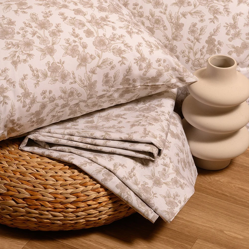Φωτογραφία προϊόντος: Melinen Home Σετ Κατωσεντονο Amy Beige (3 Τεμ.) King Size (Λ) Και Μαξιλαροθηκεσ Ultra Line Mini 50X70cm