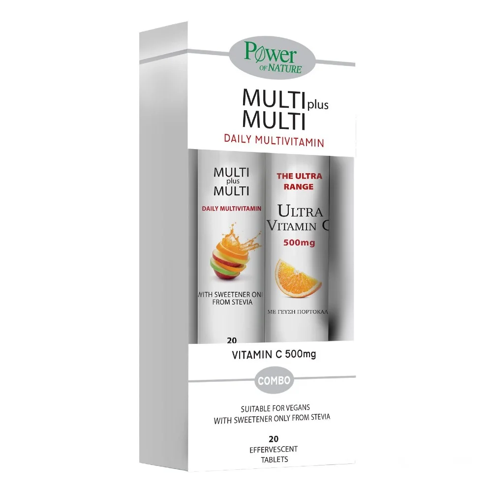 Φωτογραφία προϊόντος: POWER OF NATURE Multi Plus Multi 20effer tabs & Ultra Vitamin C 500mg 20effer tabs