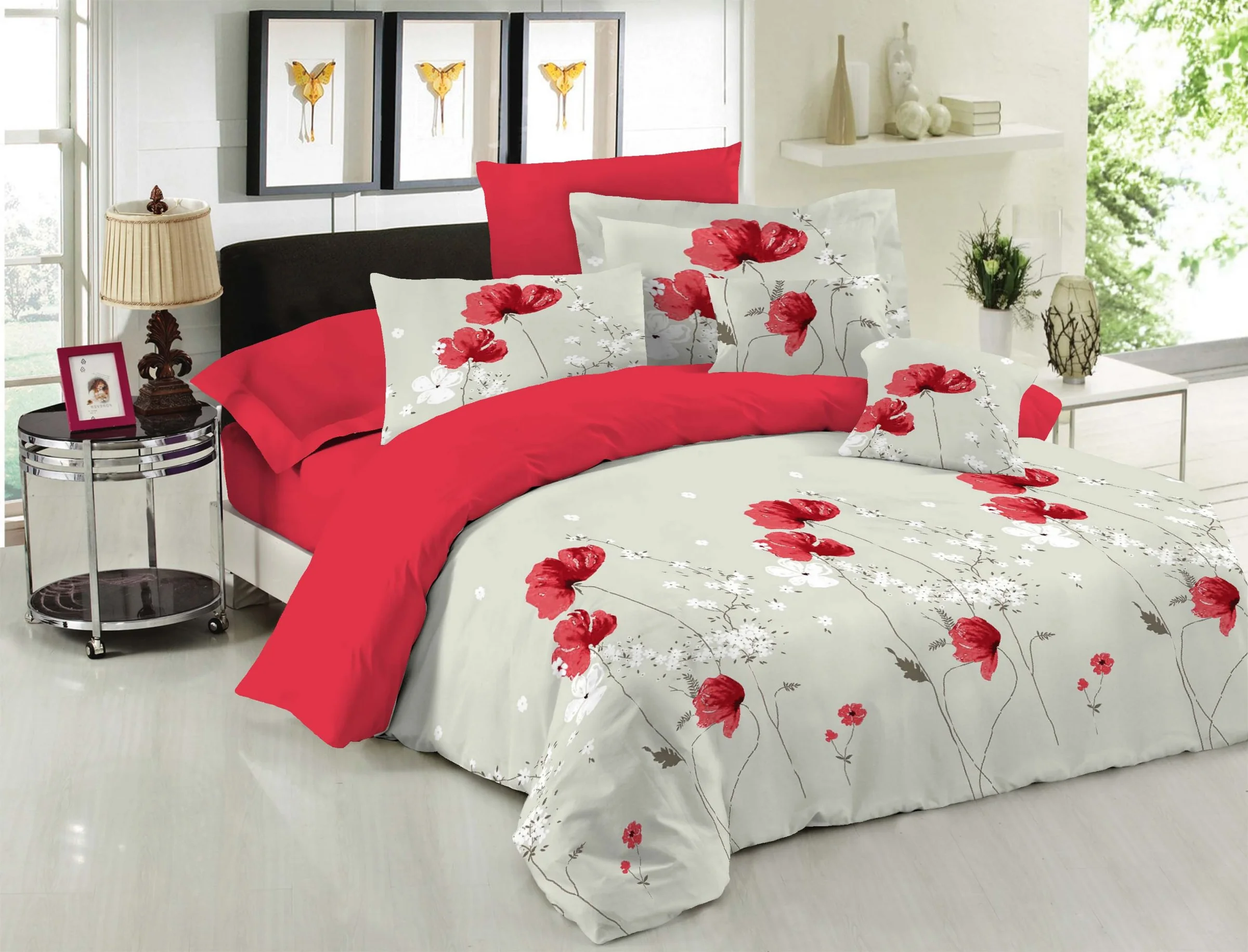 Φωτογραφία προϊόντος: Σετ Πάπλωμα 160Χ240 Premium Le Blanc Anemone Red