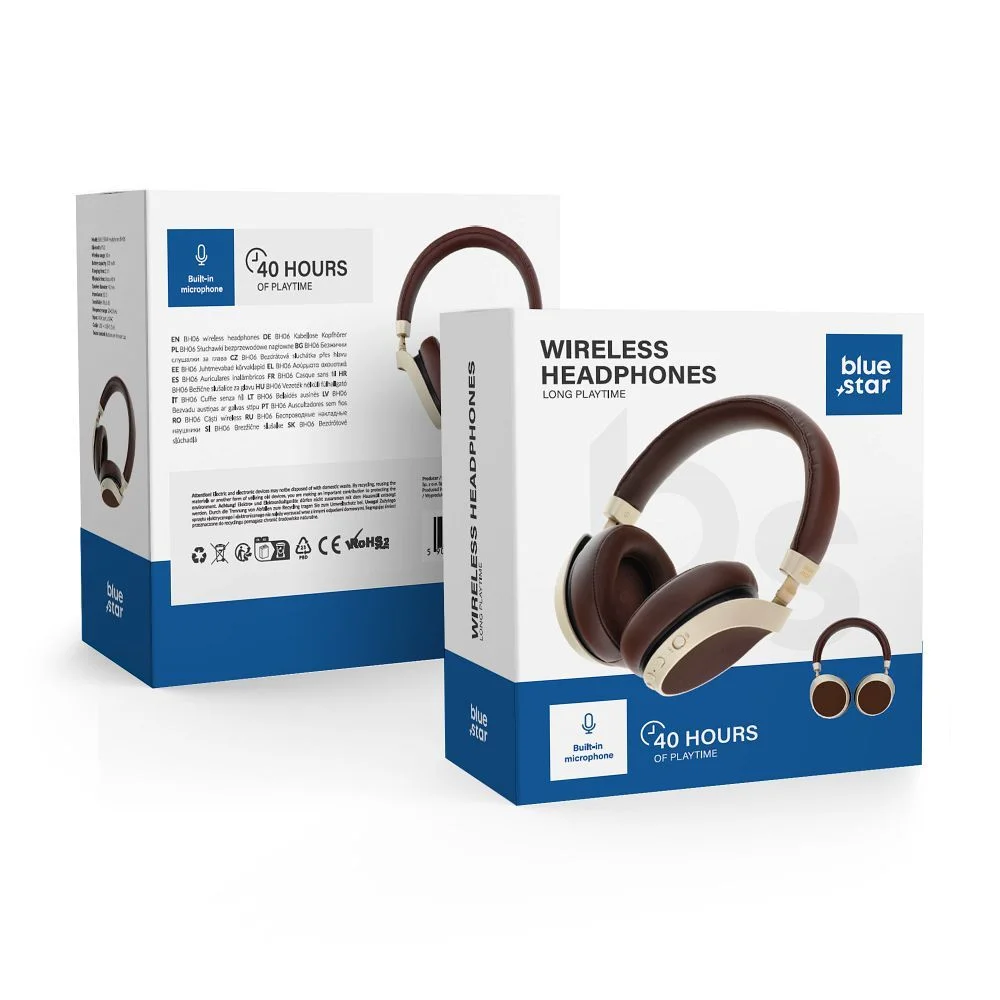 Φωτογραφία προϊόντος: . Wireless Headphones BLUE STAR BH06 brown